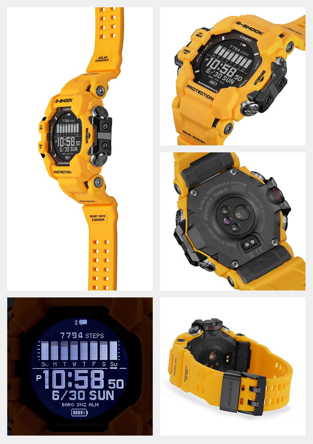 [カシオ] 腕時計 ジーショック 【国内正規品】 RANGEMAN GPS 心拍計 Bluetooth 搭載 環境配慮素材採用 GPR-H1000-9JR メンズ イエロー