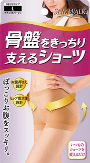 골반 반바지 슬림 워크 골반을 제대로 지원하는 반바지 M 베이지 핏업