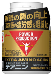 POWER PRODUCTION 파워 프로덕션 엑스트라 아미노 아시드 테아닌 180 알갱이 (약 30 일분) 수면의 질 향상 (기상시의 피로감을 경감) L- 테아닌 200 mg 배합