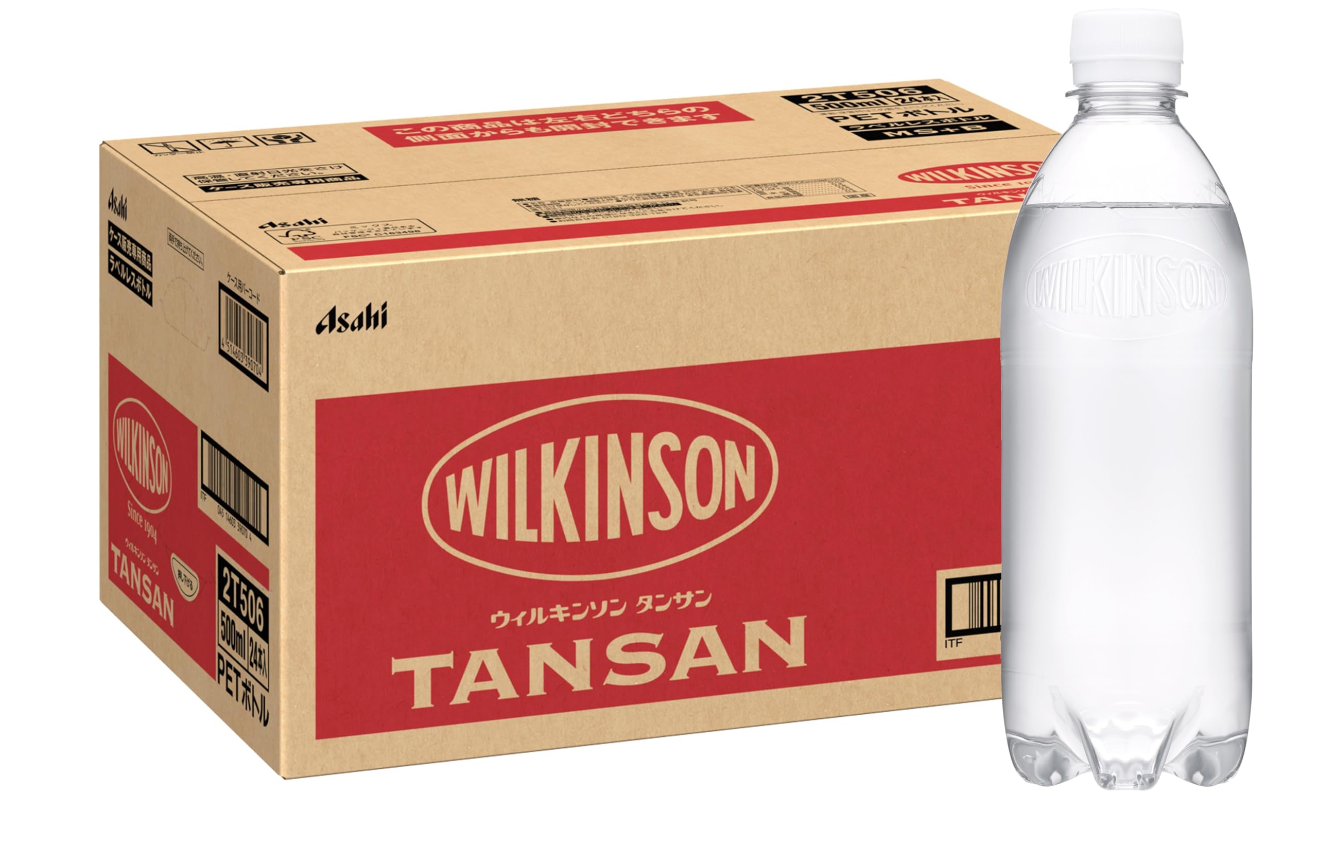 윌킨슨 탄산 라벨리스 병 500ml×24개 [탄산수] [브랜드] [아사히 음료] [MS+B]