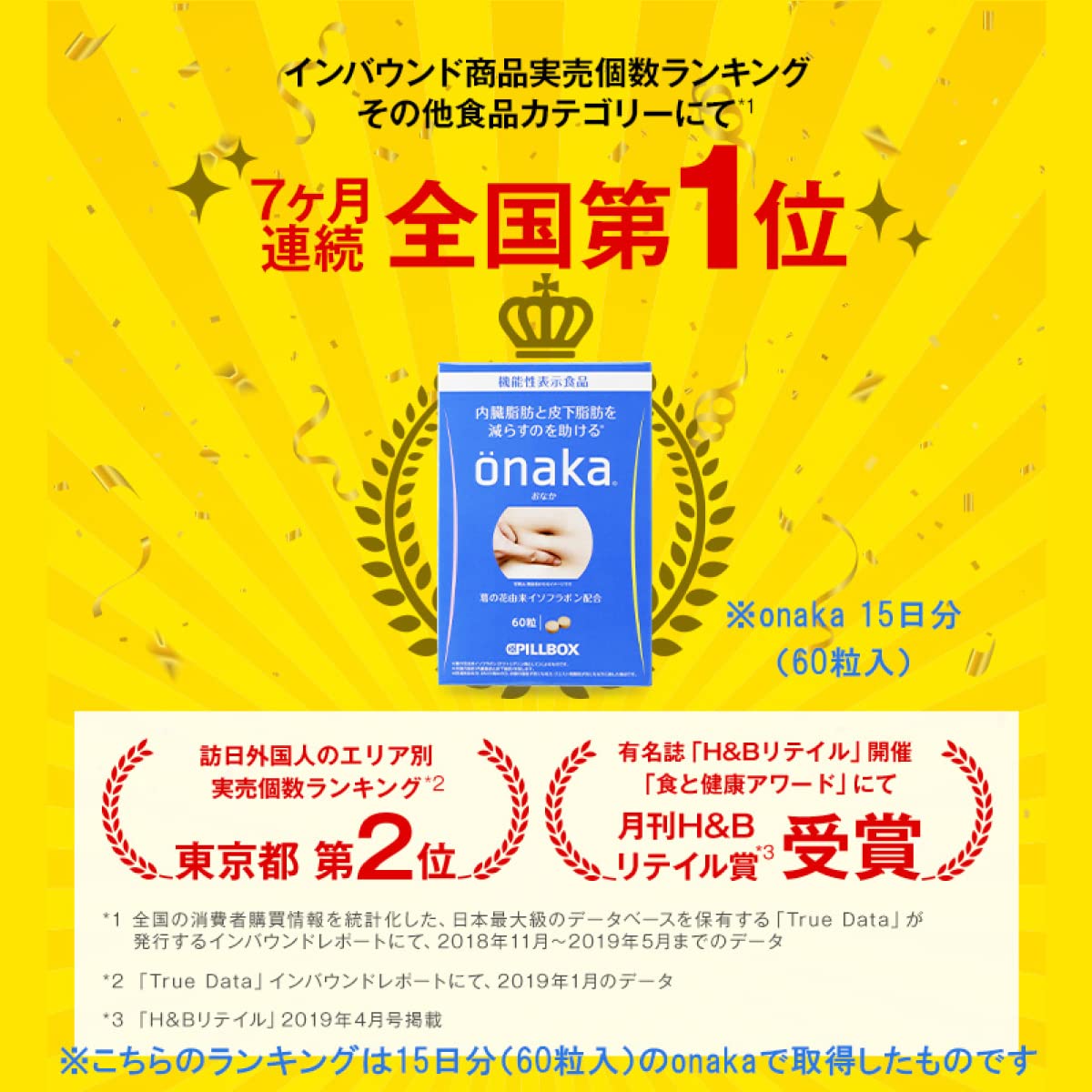 Pill Box Onaka Stomach [Food with Function Claims] (Onaka 30 Days) Fat Burning Supplement Powerful Diet Food Supplement with Function Claims for Women