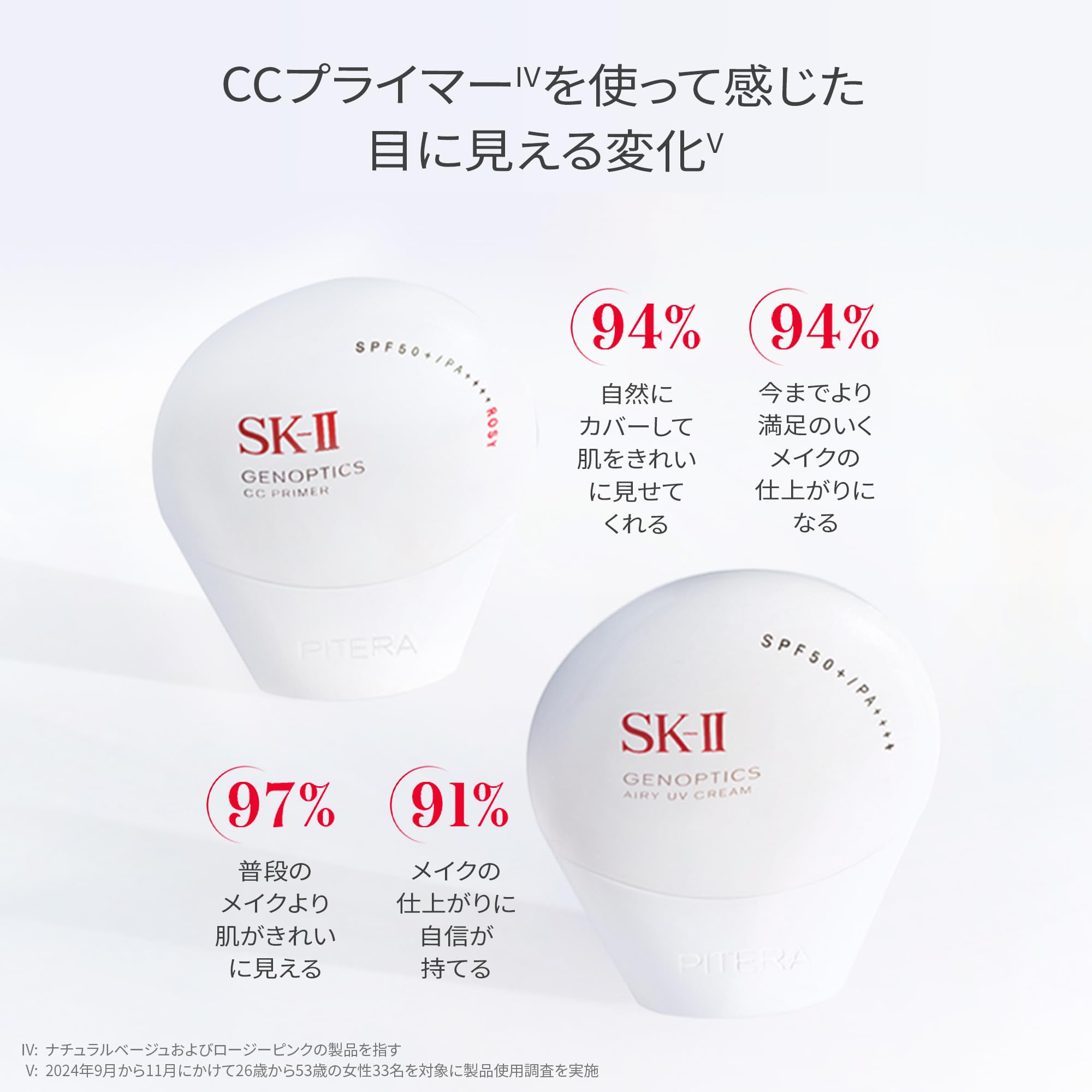 SK-II | 제노프틱스 CC 프라이머 30g 로지 핑크 | CC 크림 메이크업 기초 | SPF50+/PA++++ 선스크린 기미 미백 | 화이트 플로랄 향기 |