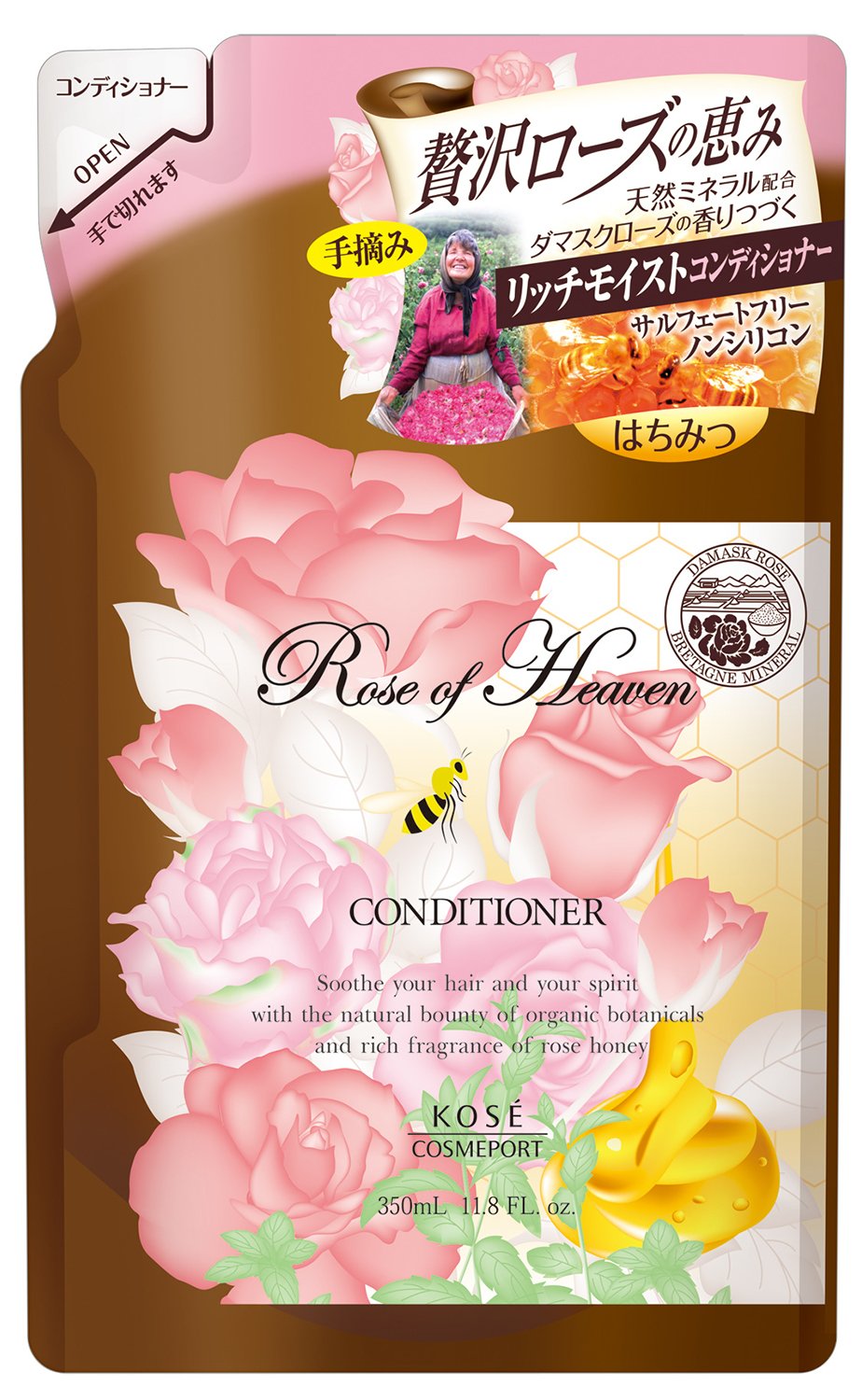 KOSE Rose of Heaven Conditioner Non-Silicone Refill 350ml (Rose Scent)
