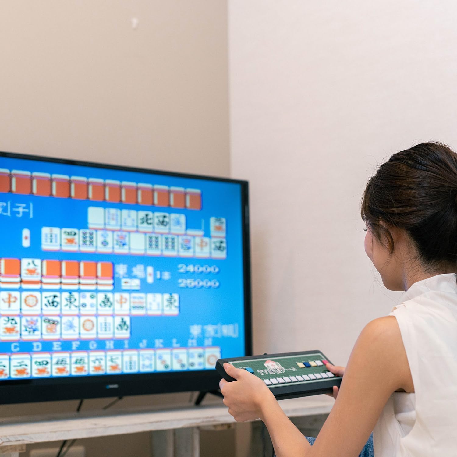 마작 게임 가정용 (TV 게임 마장 연습 1인용 마작 장난감 운반 여행 출장)