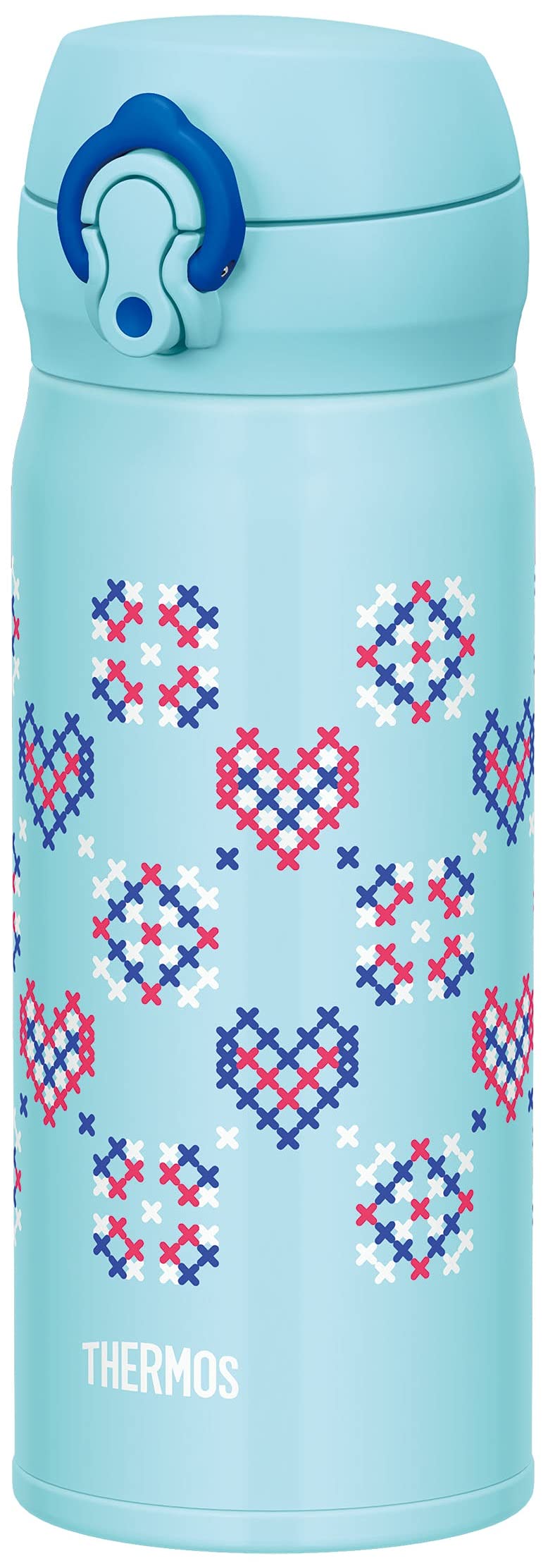 Thermos Water Bottle Vacuum Insulated Mobile Mug 400ml Blue Stitch JNL-403 BST
