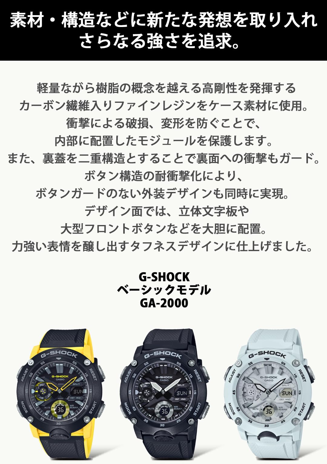 [Casio] G-Shock Watch [Domestic Genuine Product] Carbon Core Guard Structure GA-2000S-1AJF Men's Black