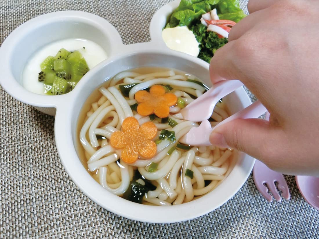 Nishiki Kasei Made in Japan Mickey Mouse First Udon Set 29 x 17.8 x 23.4cm Pink