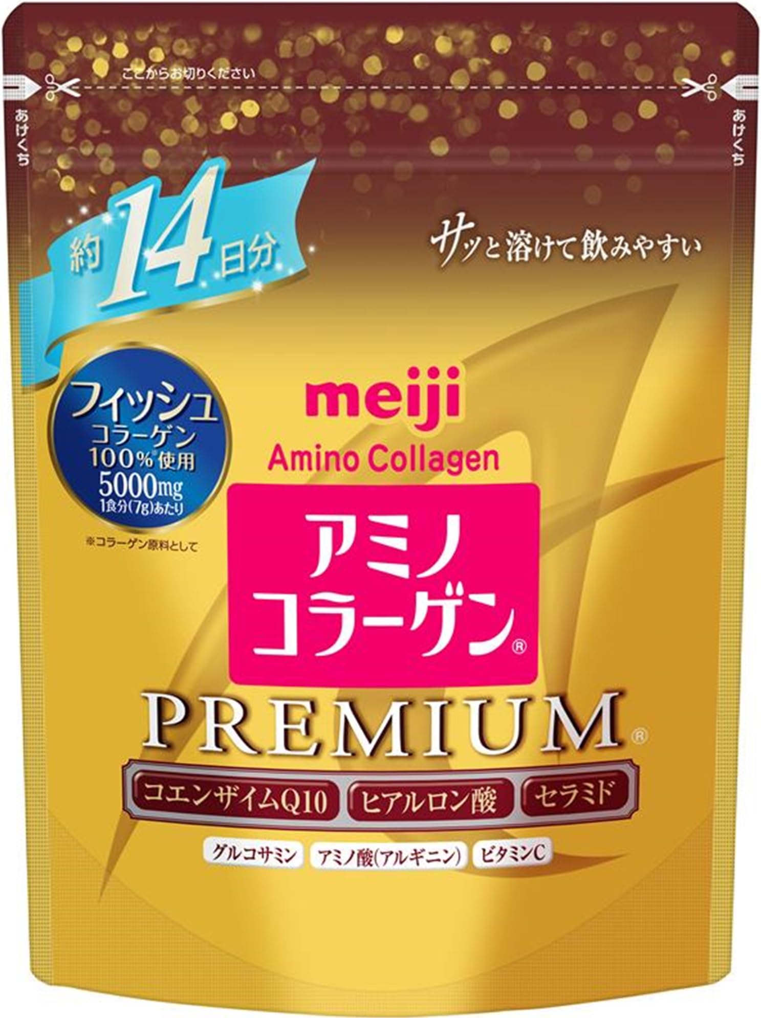 Amino Collagen Premium 14 Ngày 98g Coenzym Q10 Axit Hyaluronic Meiji