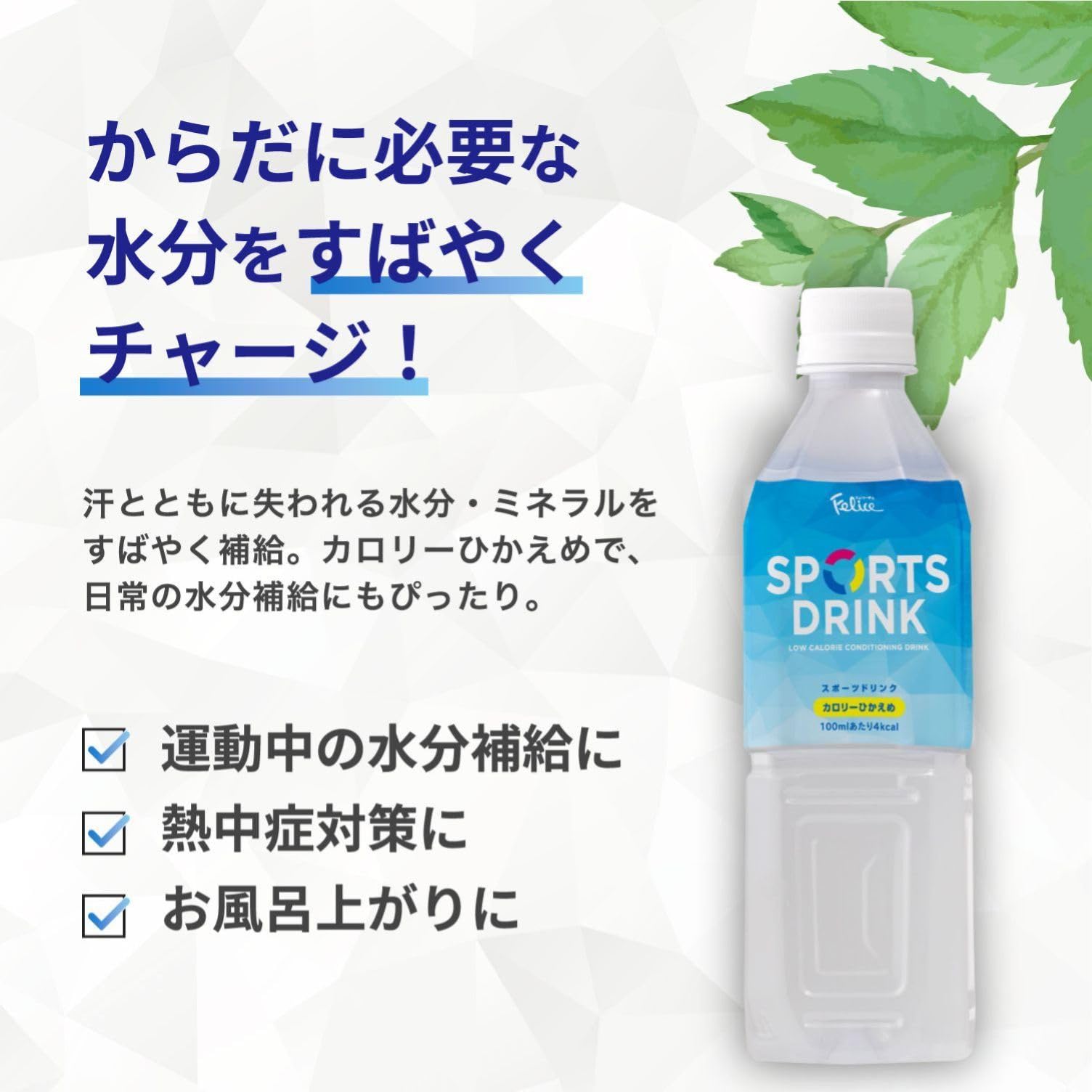페리체 스포츠 음료 칼로리 겸손 PET 500ml 24개 수분 보급 열사병 대책 아웃도어 마라톤 스포츠 음료