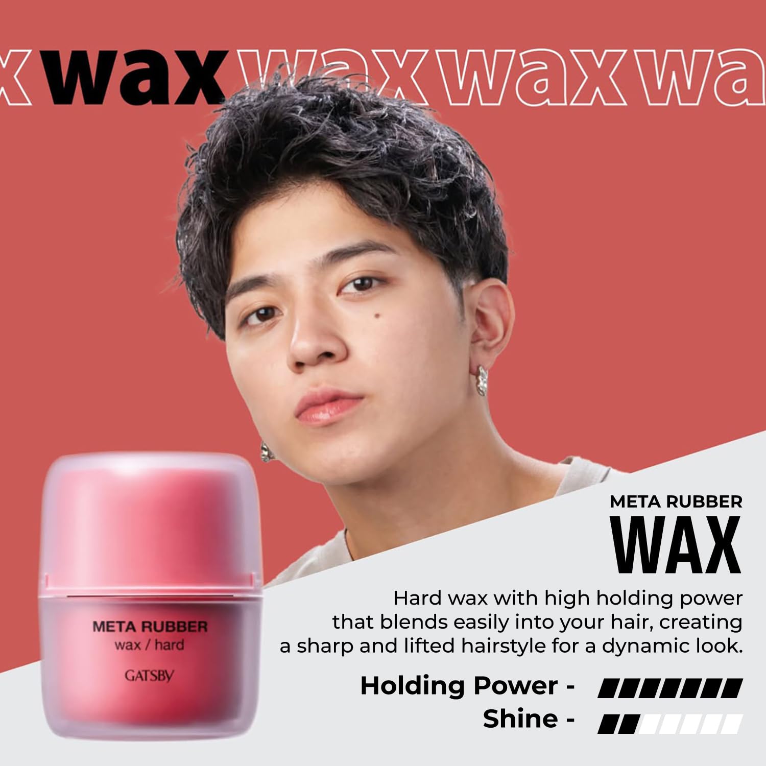 GATSBY Metal Rubber Wax Hard [Hair Wax Men's Matte] 65g