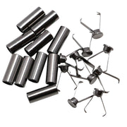 KUKU Kobo Metal Loop End Cord End Hình trụ Đầu lắp dài 15mm Bộ 10 chiếc (Đen Gunmetal)