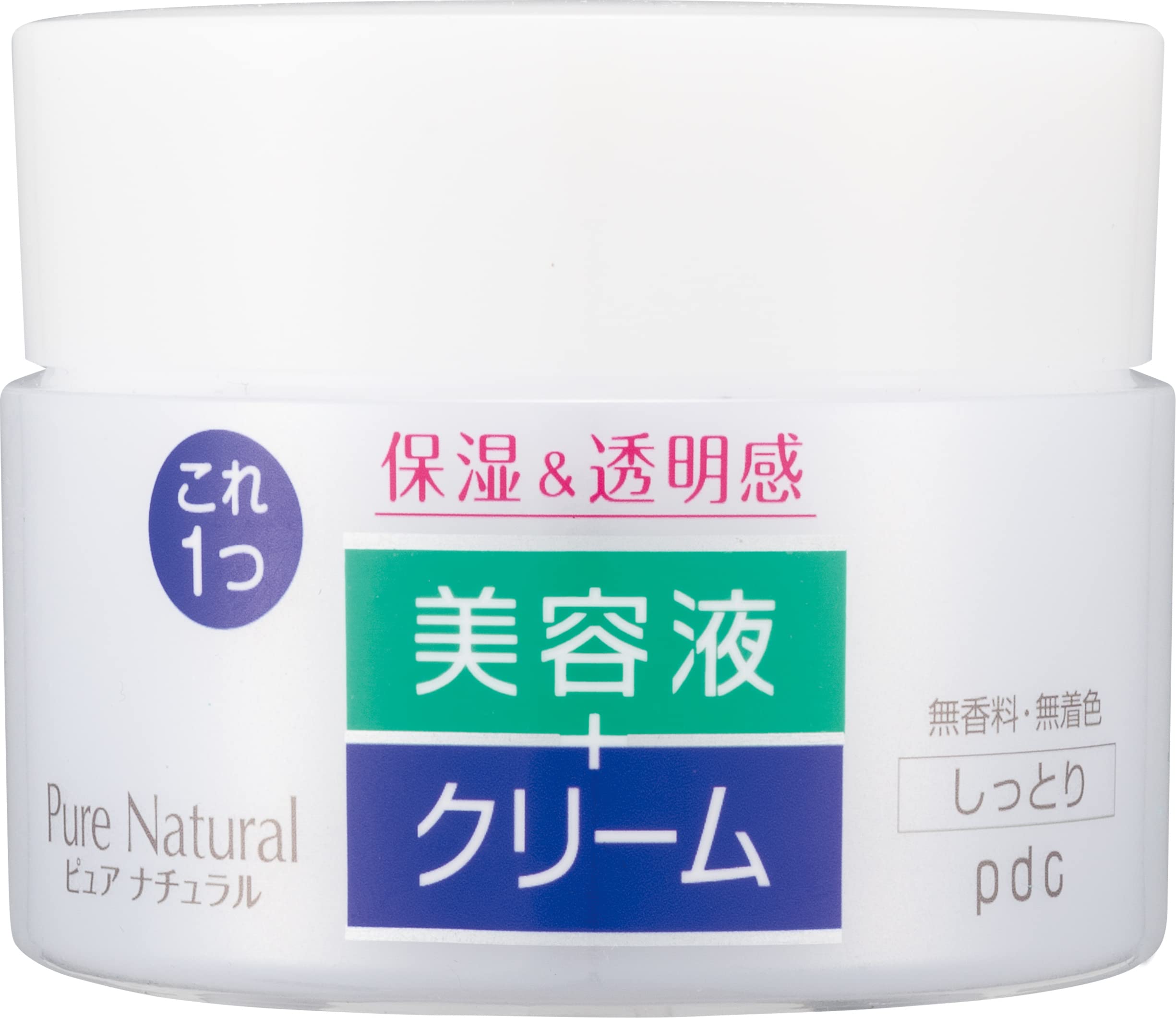 Pure Natural (퓨어 내츄럴) 크림 에센스 모이스트 100g 보습 크림 미용액 크림 2in1 건조 대책 세라미드 히알루론산 콜라겐 아미노산 스킨케어