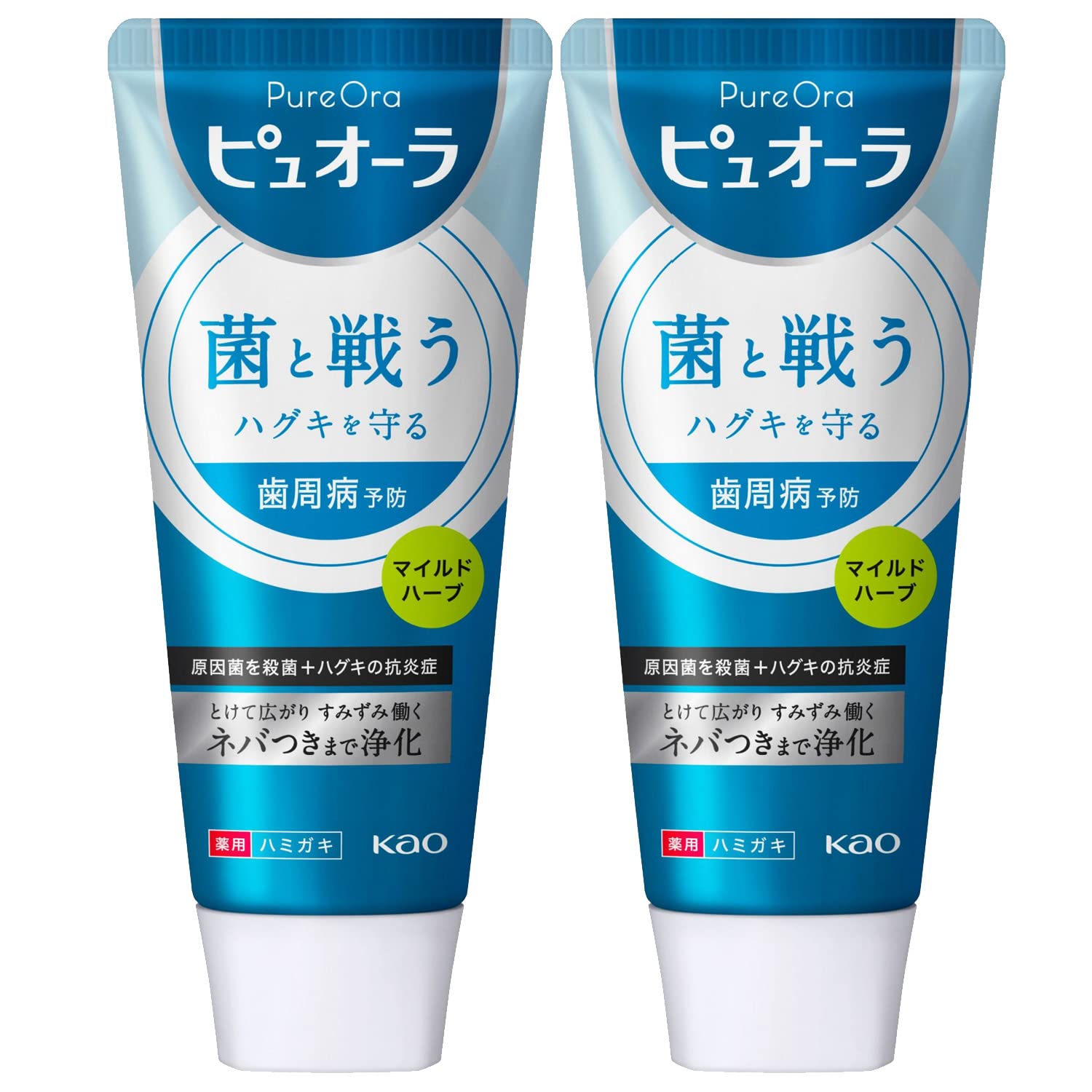 [Bulk Purchase] Kao Pyuora Medicated Toothpaste Mild Herb 115g [Quasi-drug] x 2 pieces