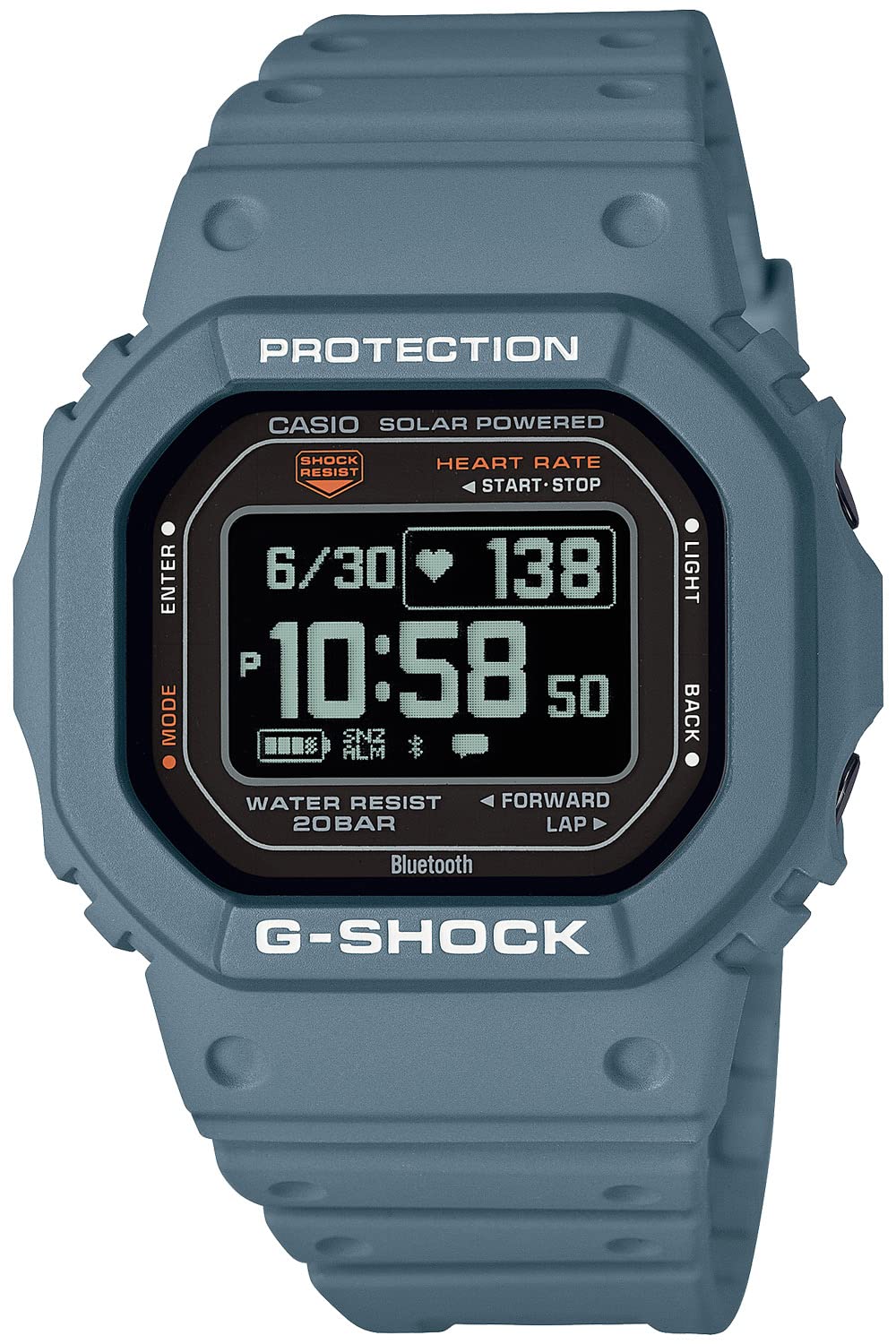 [카시오] 손목시계 지쇼크[국내 정규품] G-SQUAD 심박계 Bluetooth 탑재 DW-H5600-2 JR 맨즈 페일 블루