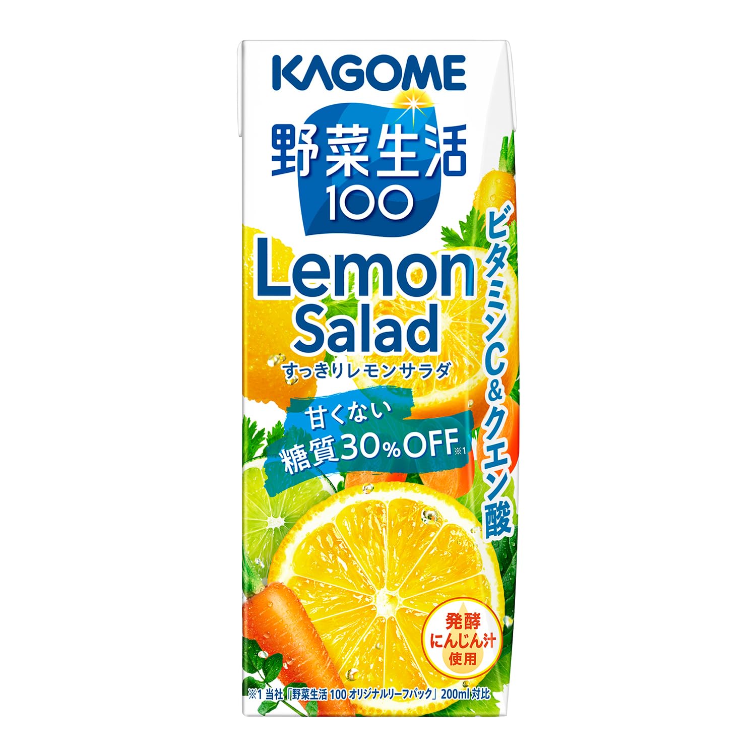 Kagome Yasai Seikatsu 100 Refreshing Lemon Salad 200ml paper pack x 24 bottles