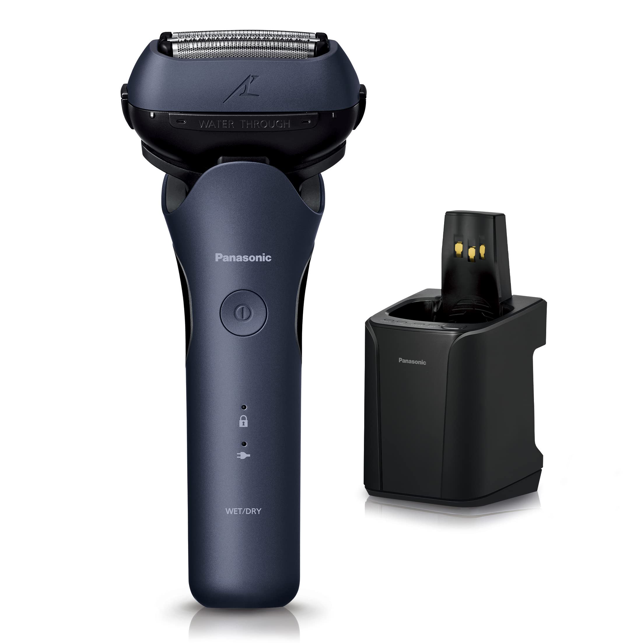Panasonic Men's Shaver Lamb Dash 3 Blades Blue Fully Automatic Cleaner Includes Bath Shaving ES-LT8B-A