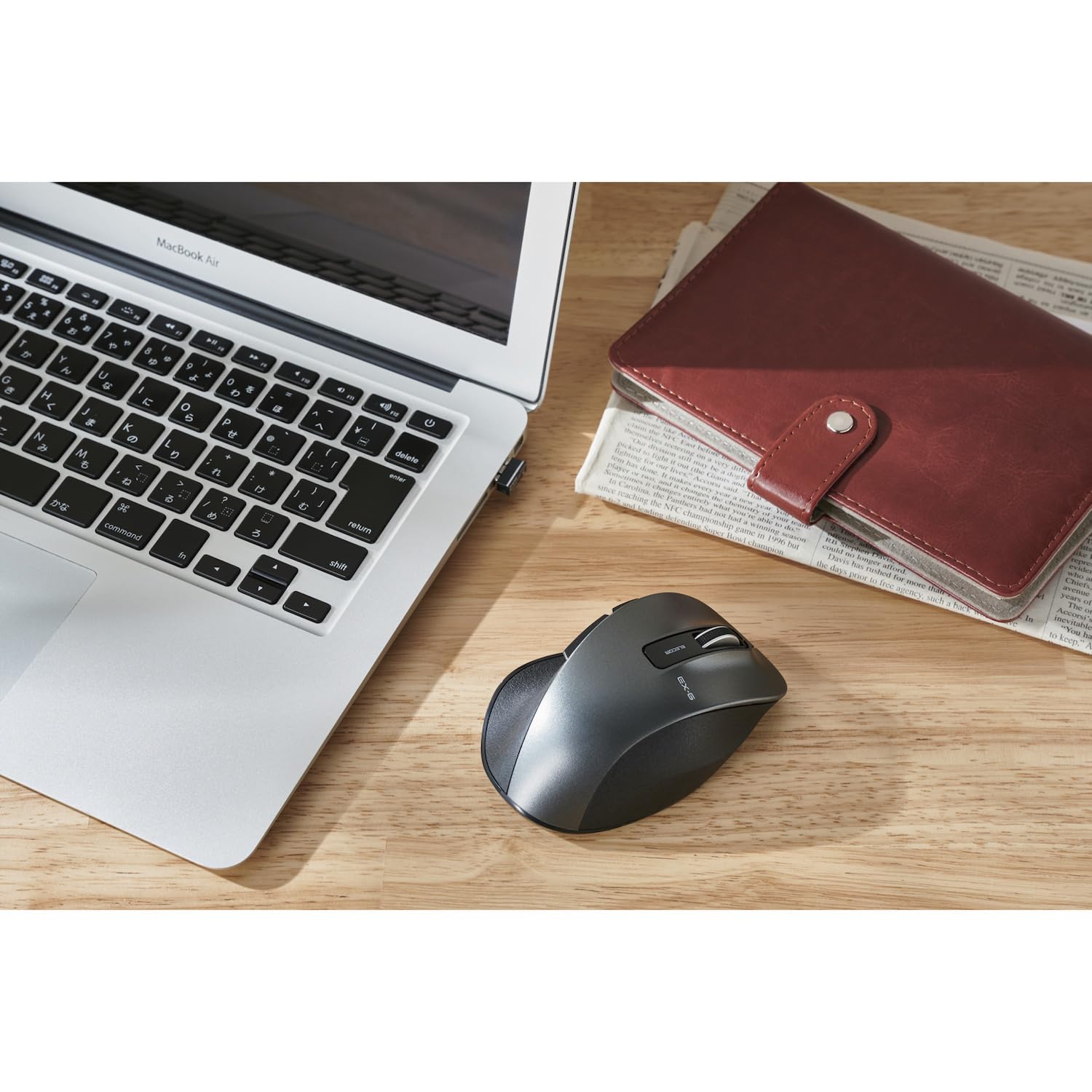 ELECOM Mouse Wireless M Size 5 Buttons (Equipped with Back and Forward Buttons) BlueLED Grip Gunmetal M-XGM10DBBK/EC