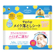 Softymo KOSE Cleansing Natural Cotton Sheet Large Size 80 Sheets Cleansing Sheet Pore Dirt