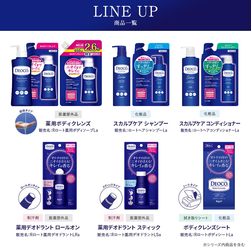 DEOCO Medicated Deodorant Stick 13g (Lactone Contains Sweet Floral Scent) [Quasi-drug]