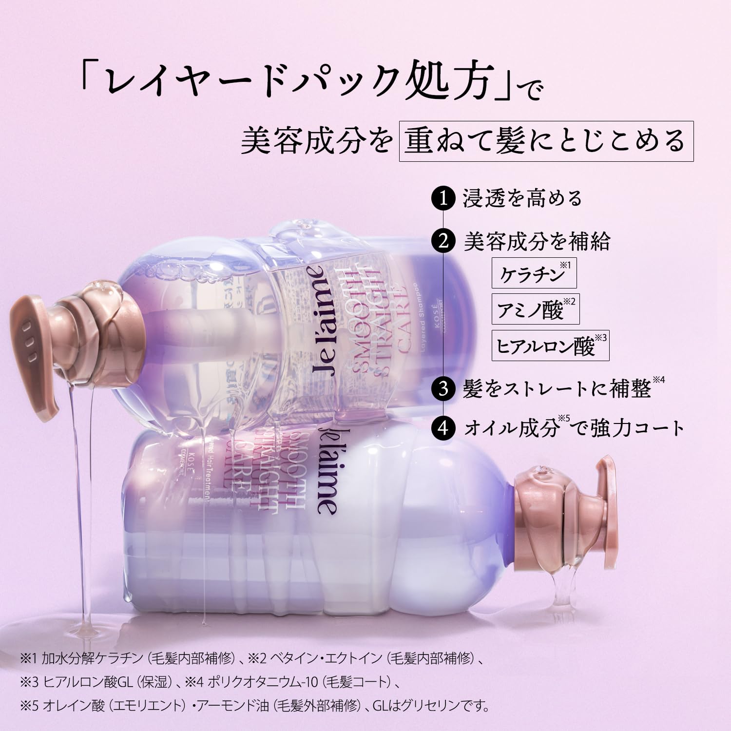 Jureme Layered Hair Treatment (Smooth Straight Care) Curly/Fold/Moisture Prevention KOSE KOSE