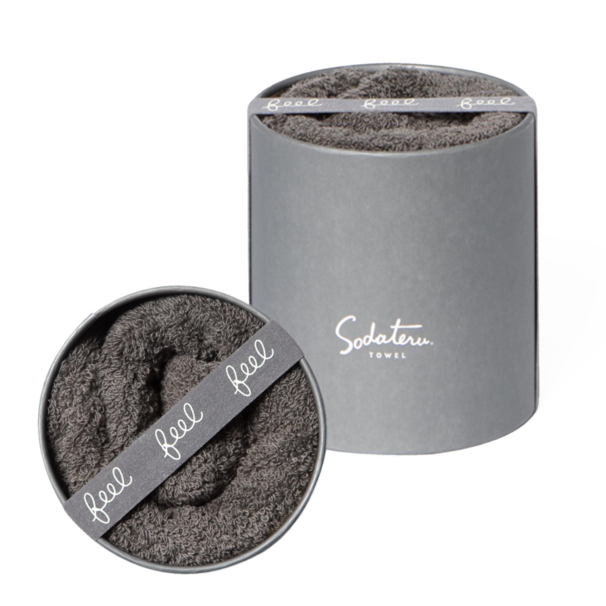 Nurturing Towel Feel Boxed perfect for face towels and housewarming gifts Charcoal (gray) 34 x 85 cm 100% cotton SD-FEEL-FCH