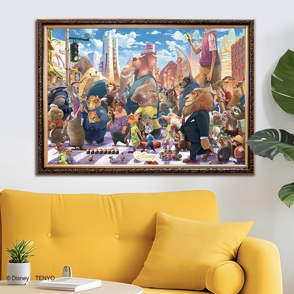 텐요(Tenyo) 【일본제】 1000 피스 지그소 퍼즐 디즈니 크로스 워크(주트 피어) (51x73.5 cm) D-1000-904 풀 첨부