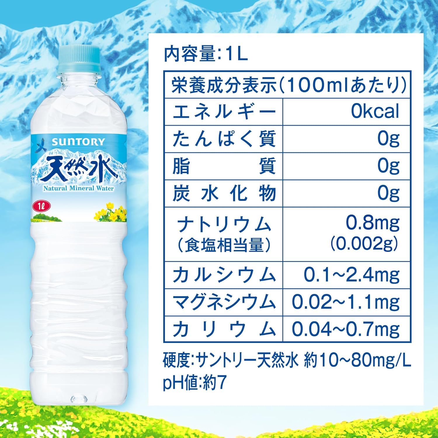[1L a day habit] Suntory natural water 1L x 12 bottles now on sale