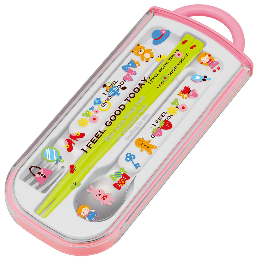Skater Children's Trio Set Chopsticks Spoon Fork My Favorites Made in Japan TCS1AM