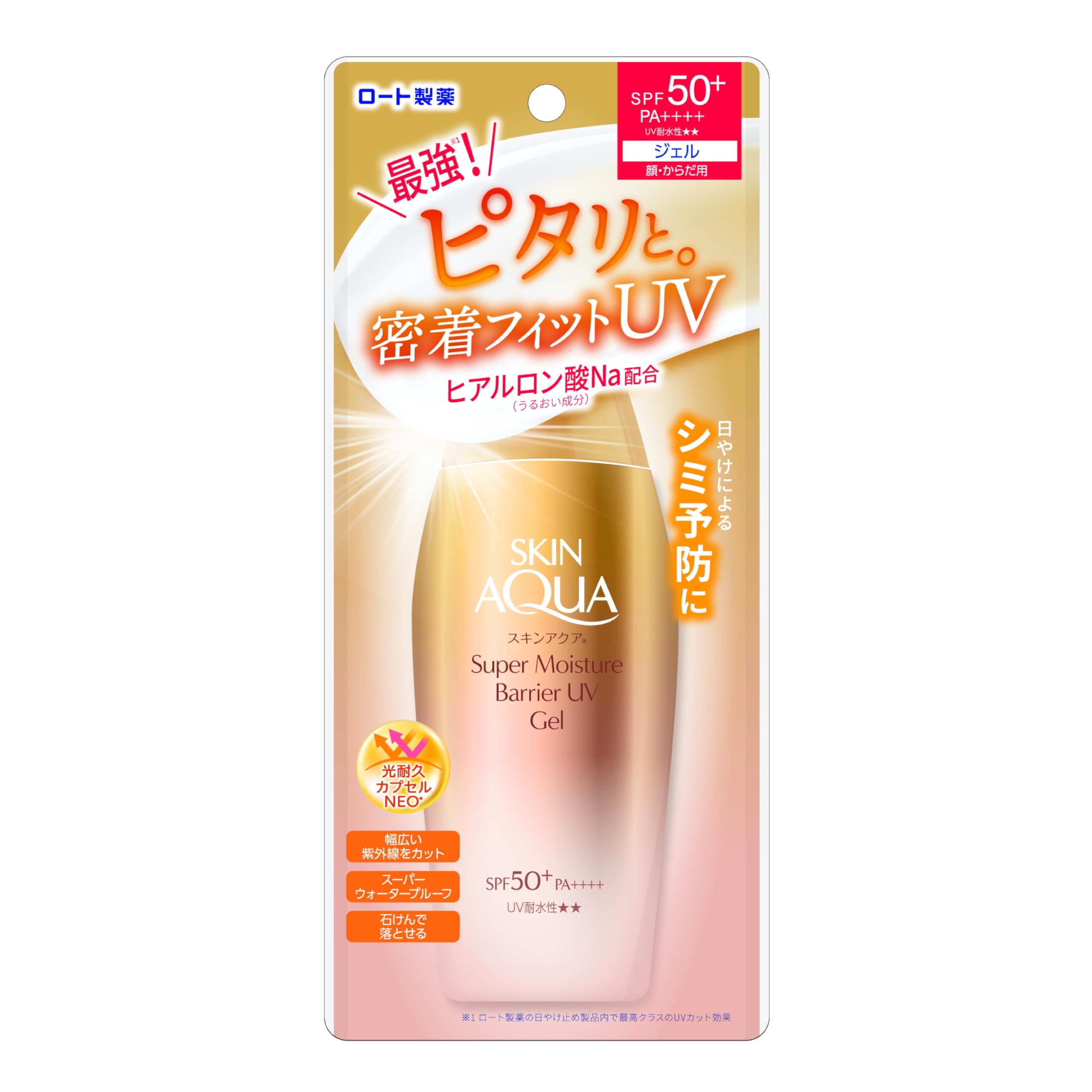 스킨 아쿠아 (SKIN AQUA) 슈퍼 모이스처 배리어 UV 젤 100g(히알루론산 배합, 밀착 피트 UV, SPF50+・PA++++ 물에 강한 슈퍼 워터 증거)