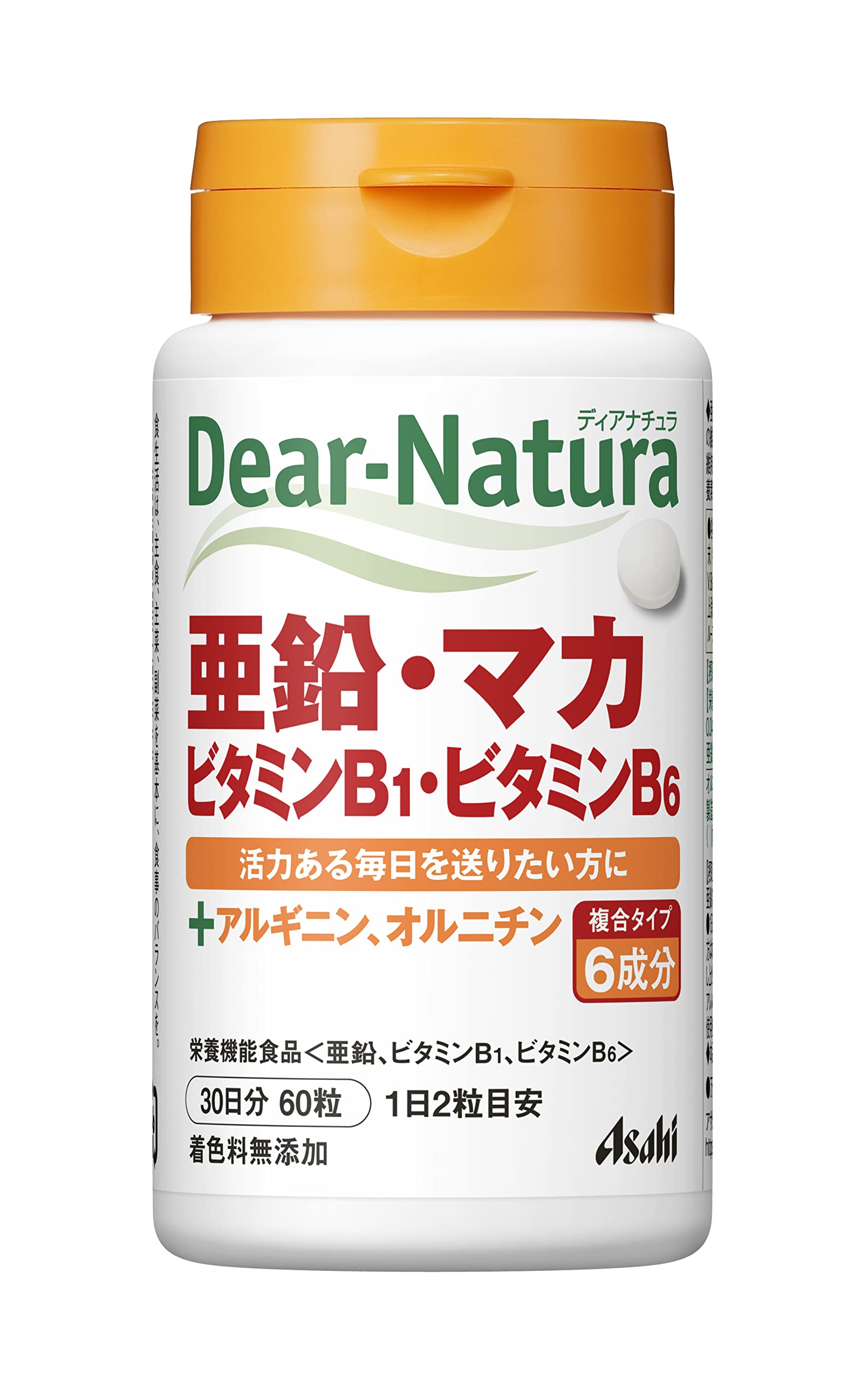 디아나츄라 아연·마카·비타민B1·비타민B6 60알 (30일분) 아사히 사프리 Dear-Natura 국내 공장에서 생산 1일 2알