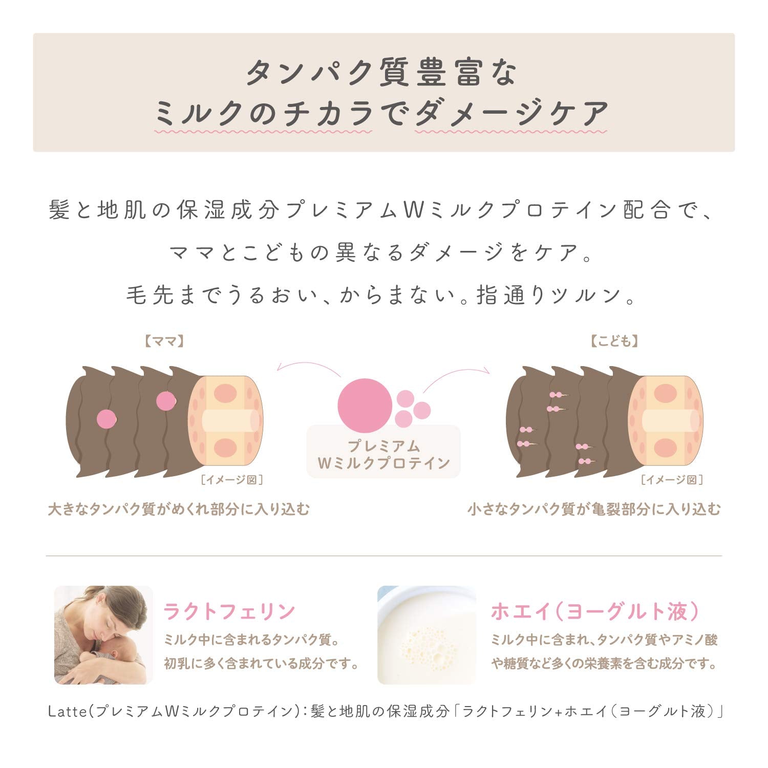 머 & 미 Latte 샴푸 리필 360mL 프리미엄 W 우유 단백질 배합 (애플 & 피오니의 향기)