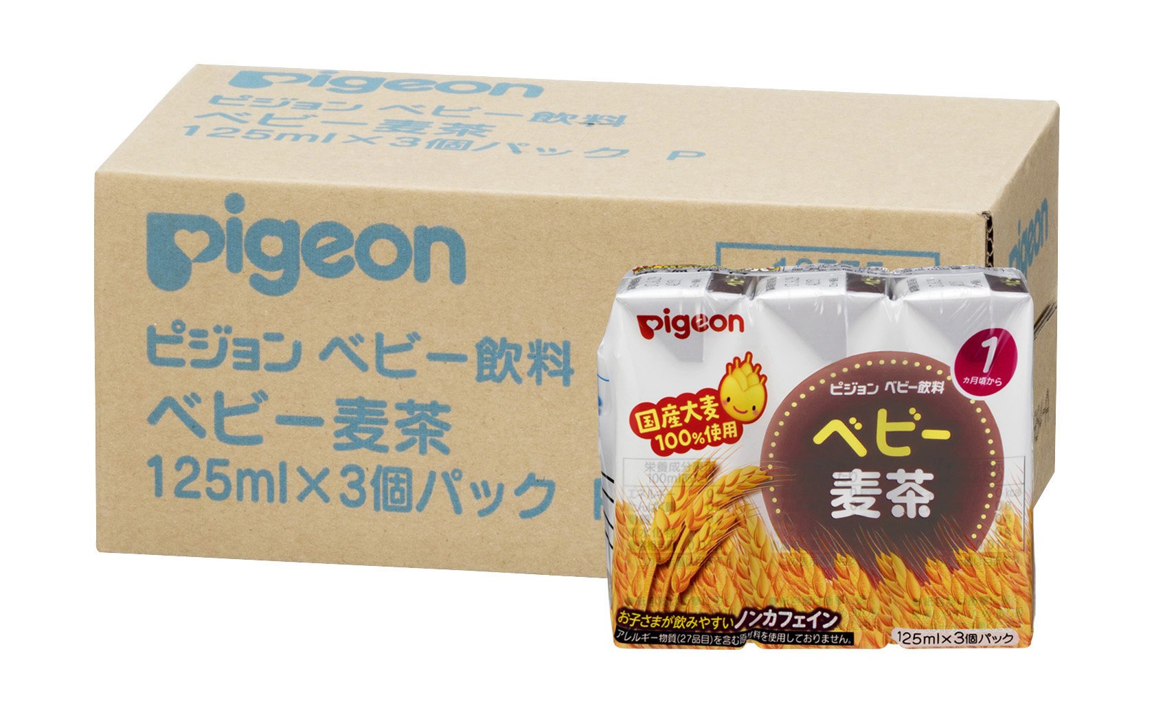 Pigeon Baby Barley Tea 125ml x 3 pack Made with domestic tea leaves