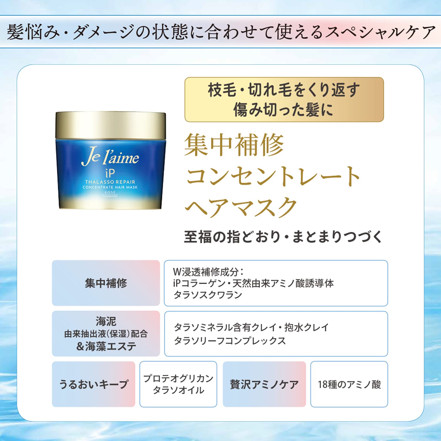 Jereme KOSE iP Tarasori Pair 浓缩发膜 200g