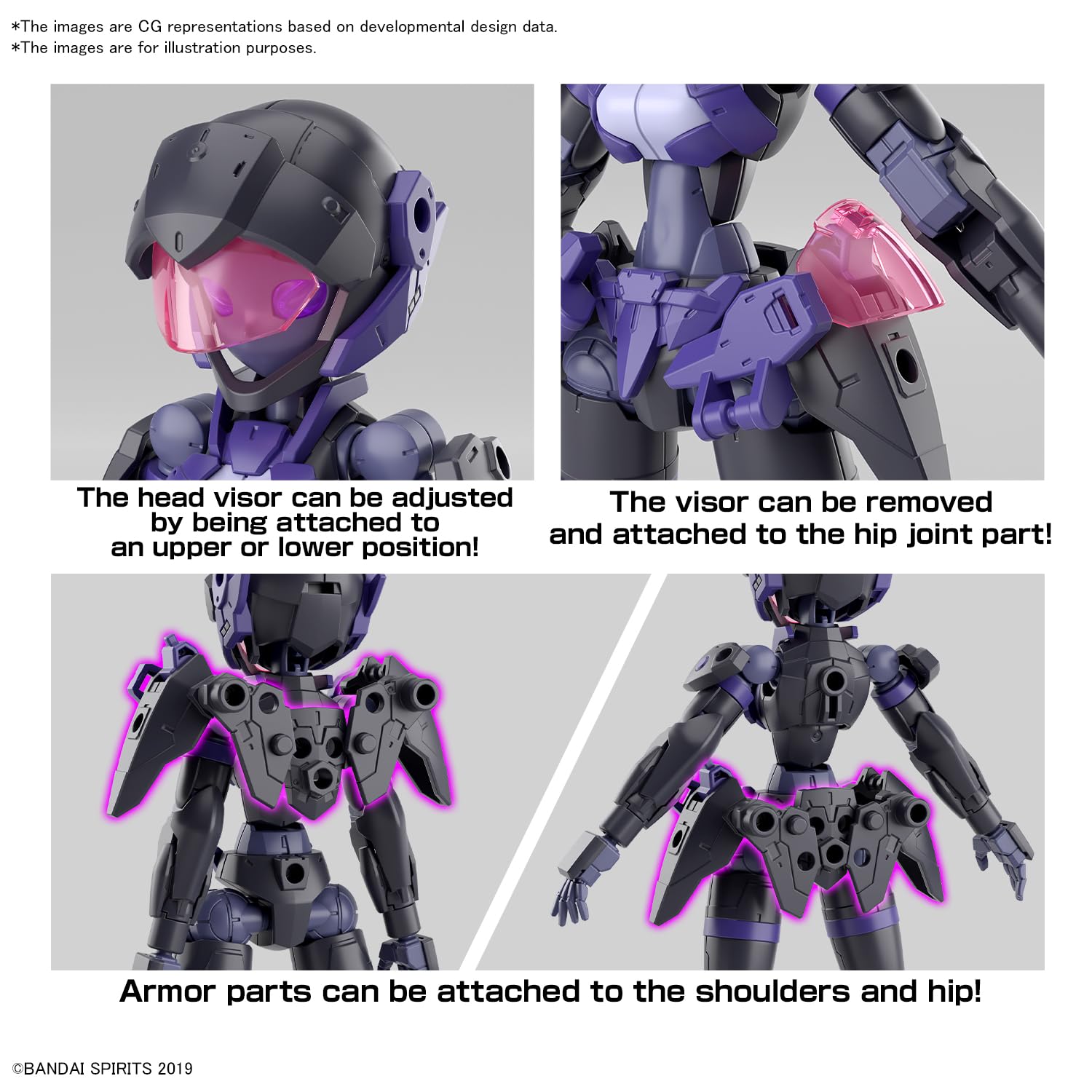 BANDAI SPIRITS 30MM EXM-H15E Achelby (TYPE-E) Mô hình nhựa mã màu tỷ lệ 1/144