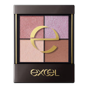 excel Real Close Shadow CX03 (Puff Sleeve) Nuance Color Eyeshadow Palette 4 Colors 3 Textures (Gloss, Lame, Matte) 1 piece (x 1)