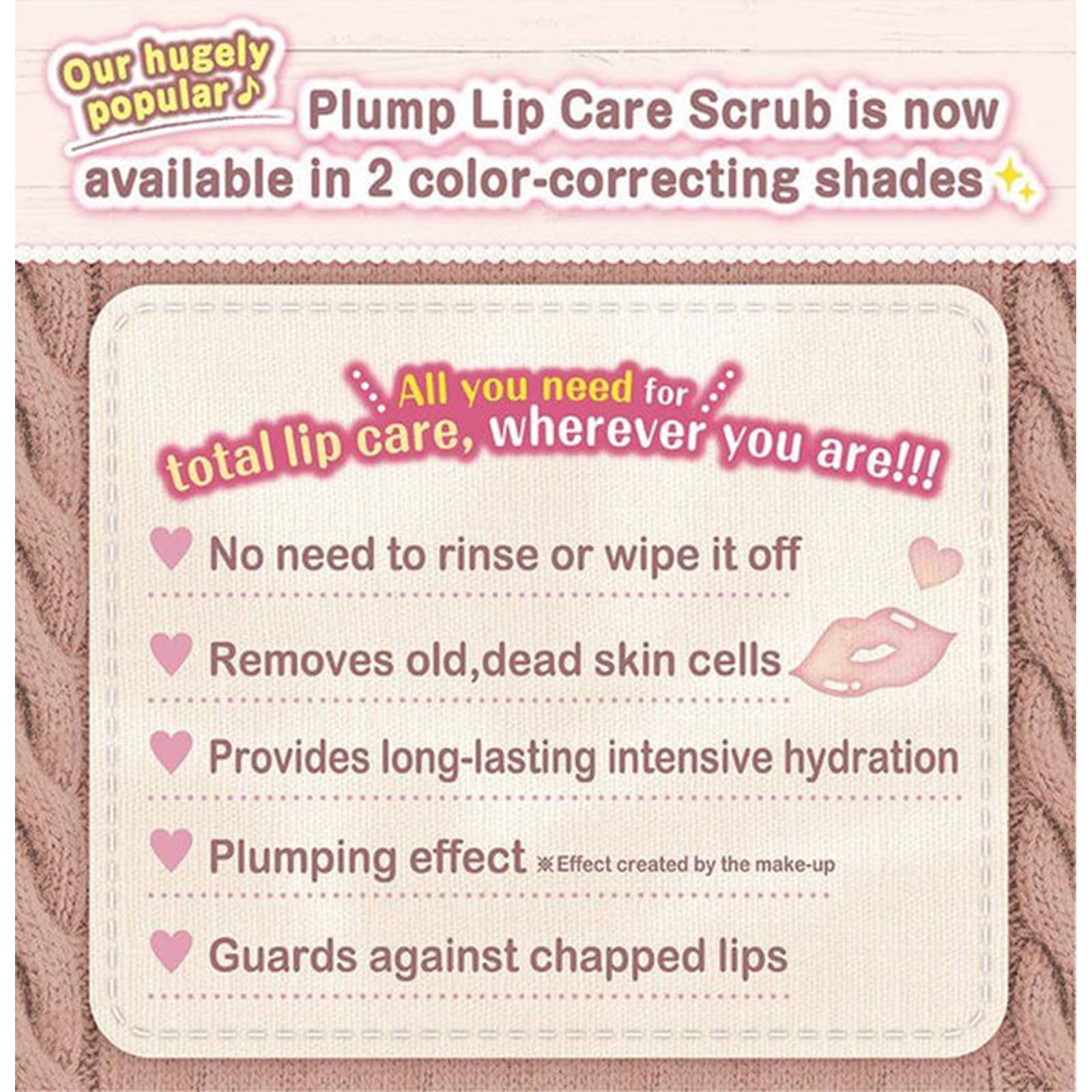 Canmake Plan Prep Lip Care Scrub 02 Clear Pink Lip Care Highly Moisturizing Sugar Scrub Ruddy Color No Rinse Required
