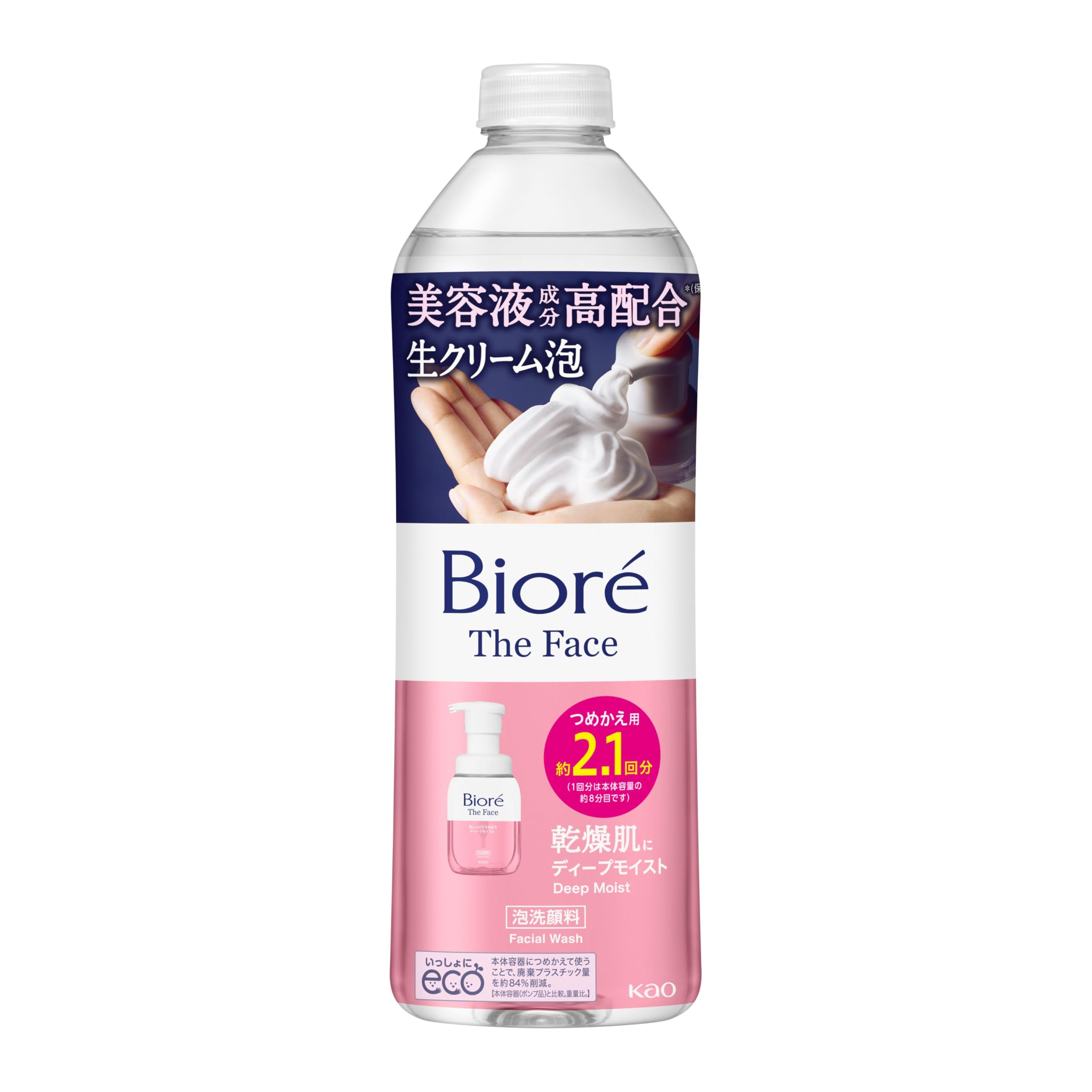 Biore The Face Deep Moist Refill 340ml (approximately 2.1 times) [Foaming face wash] [Masatsu-less] [Contains moisturizing ingredients] [Dry prevention]