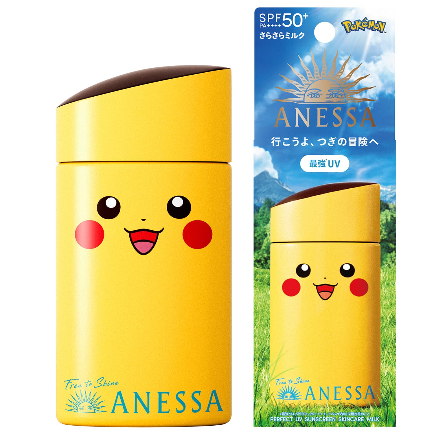 ANESSA [Ra mắt vào tháng 4 năm 2025] Sữa dưỡng da Perfect UV NA "Pokémon Collaboration Limited Package" (Pikachu) Hương hoa trái cây 60mL