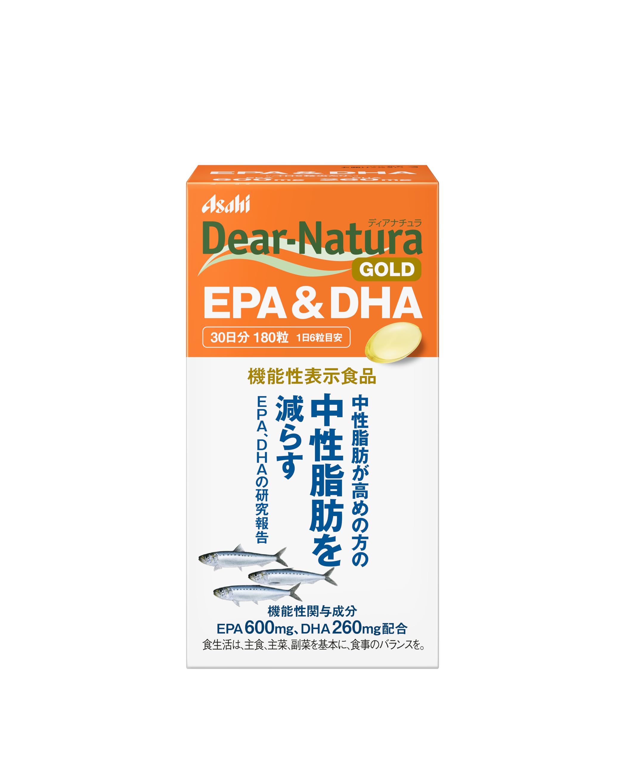 디아나츄라 골드 EPA&DHA 180알 (30일분) [기능성 표시 식품] 아사히 사프리 Dear-Natura 국내 공장에서 생산