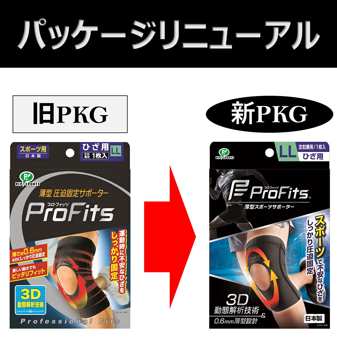 Pip Sports Knee Support Pro Fit Knee Support LL Sports Running Jogging Marathon Knee