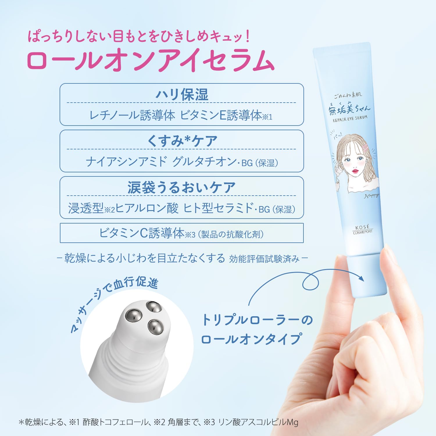 Clear Turn Sorry Bare Skin Mukumi-chan Eye Serum Eye Cream Bear Retinol Niacinamide Glutathione KOSE KOSE