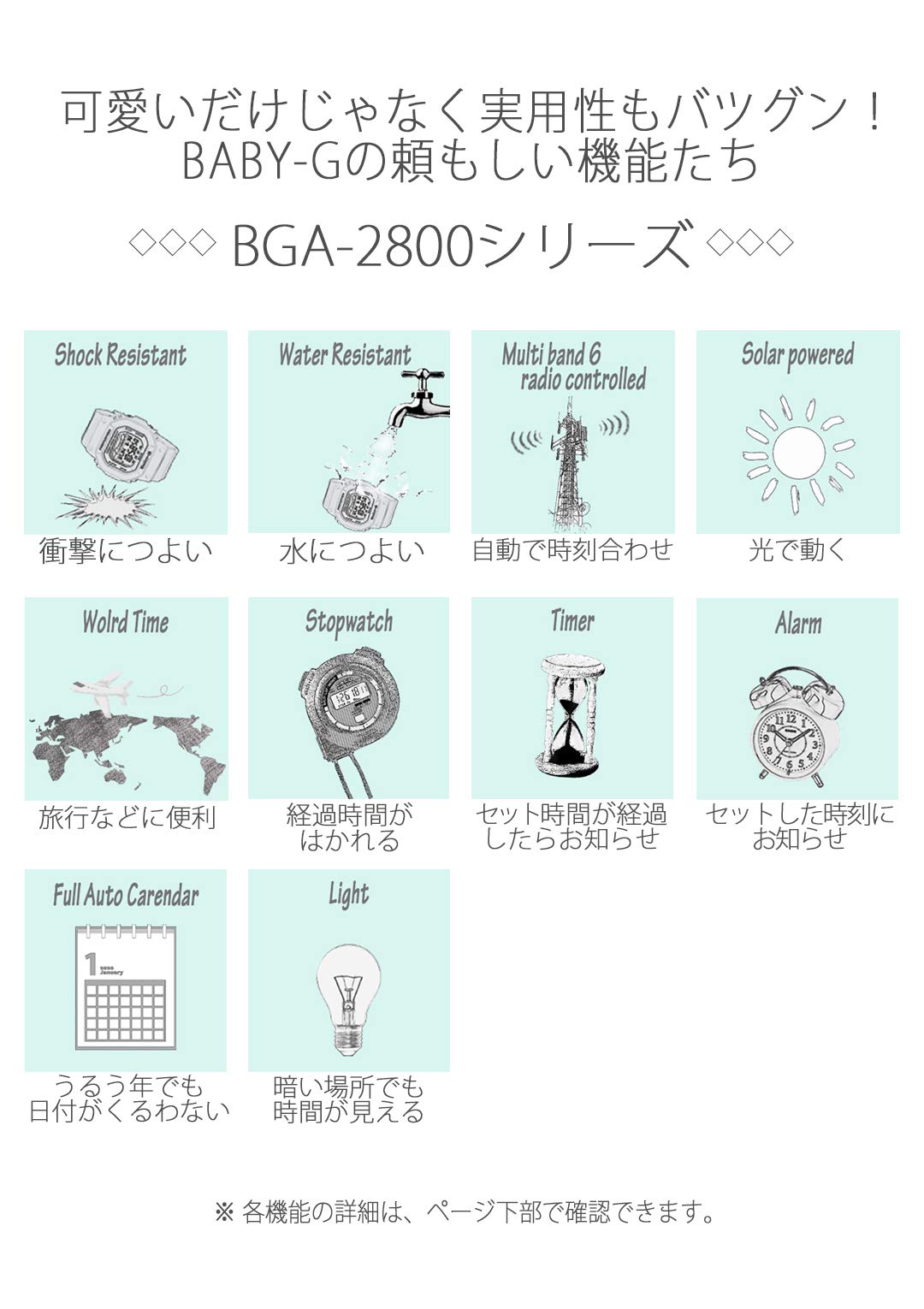 [Casio] Baby G Watch [Domestic Genuine Product] Radio Solar BGA-2800-7AJF Women's White