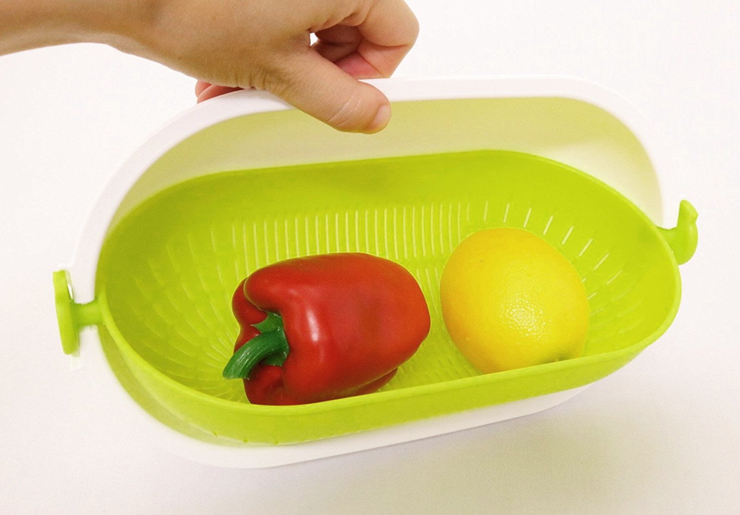 Kokubo Zaru Spin Wheel Colander Oval Gray KK-313