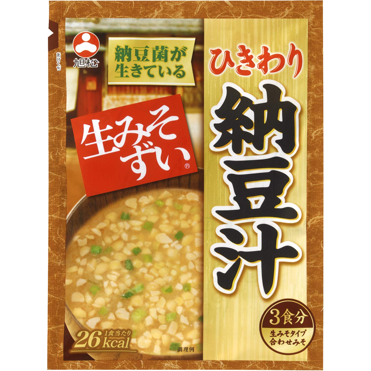 아사히마츠 식품 가방 입 삶은 맛 히키와리 낫토즙 3식 46.5g×10개