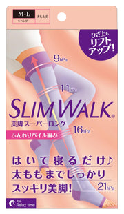 Slim Walk Compression Socks Beautiful Legs Super Long M-L Lavender Sleeping Compression Socks AskDoctors Thigh Sole Arch Support