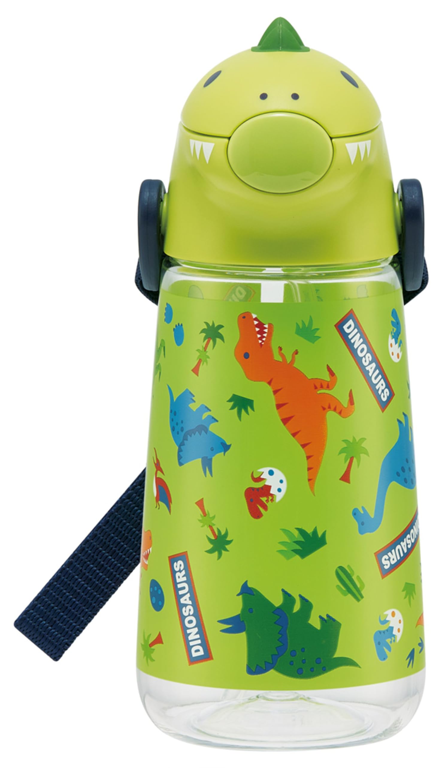 Skater Die Cut Bottle with Straw Water Bottle 420ml Dinosaur PSHC4DK-A