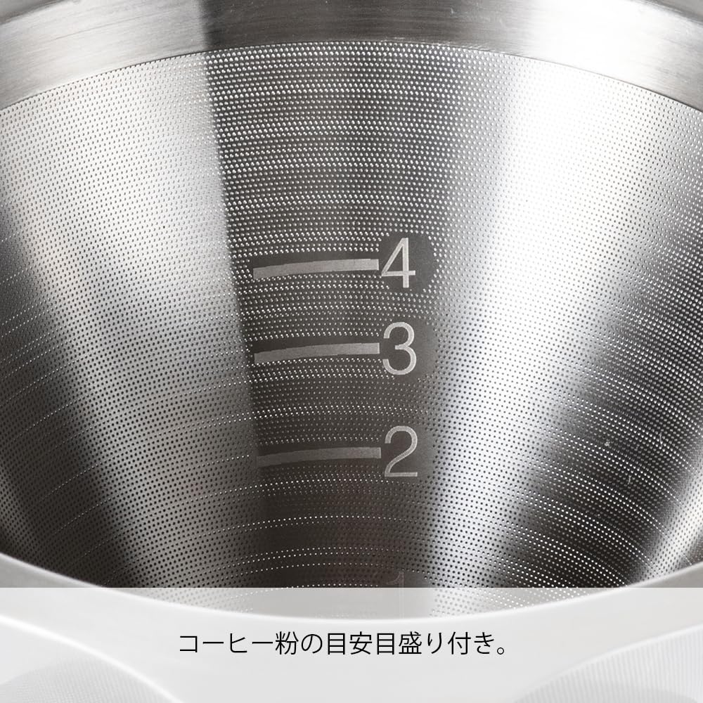 HARIO Double Mesh Metal Dripper for 1 to 4 Cups Hairline Silver Stainless Steel DMD-02-HSV