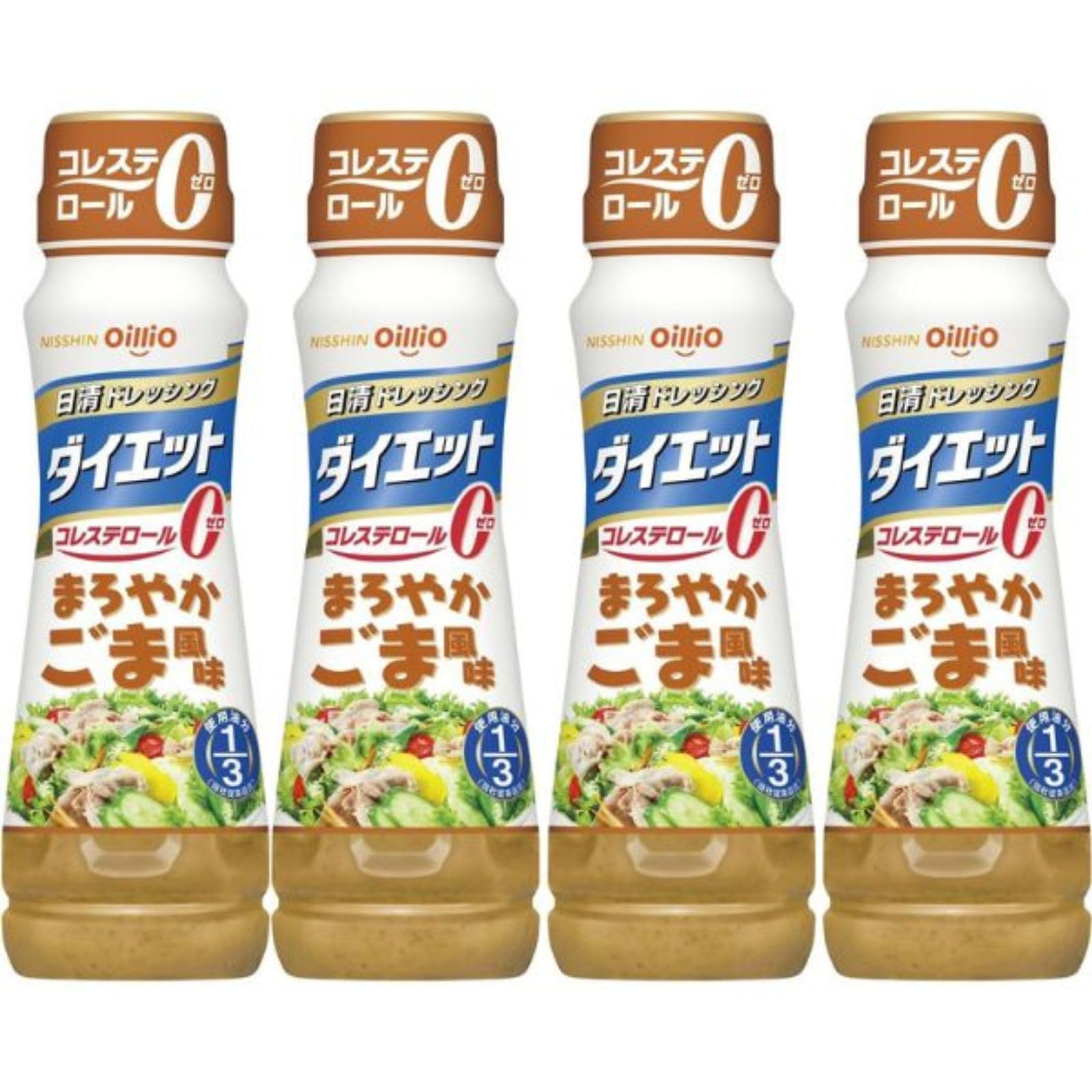 Nissin Oilio Dressing Diet Mellow Sesame Flavor 185ml x 4 bottles
