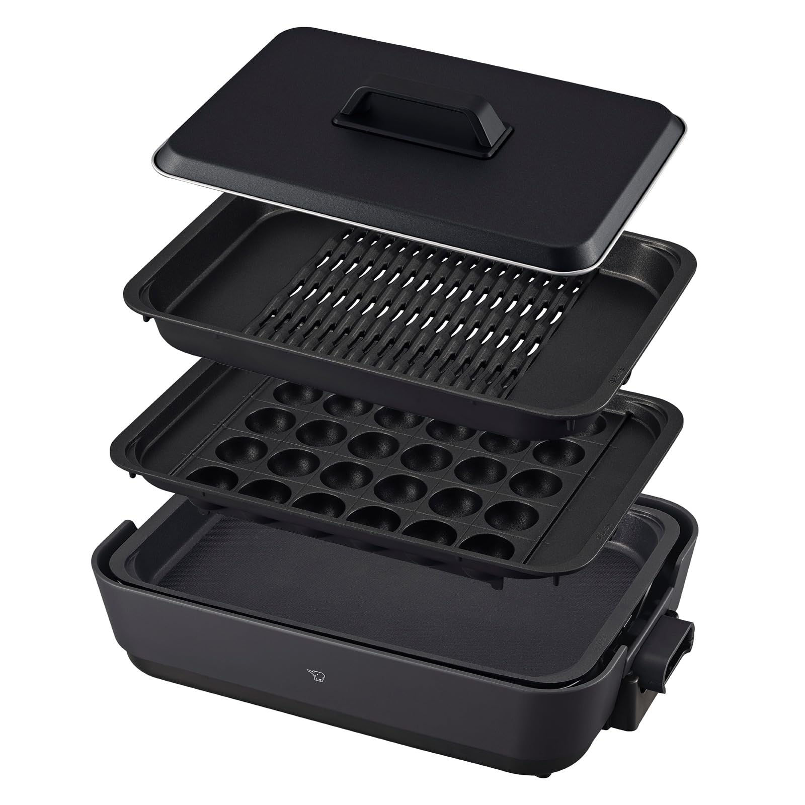 Zojirushi Mahobin Hot Plate 3 Piece Type Perforated Plate Deep Flat Plate Takoyaki Plate Charcoal EA-HA30-HZ