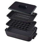 Zojirushi Mahobin Hot Plate 3 Piece Type Perforated Plate Deep Flat Plate Takoyaki Plate Charcoal EA-HA30-HZ